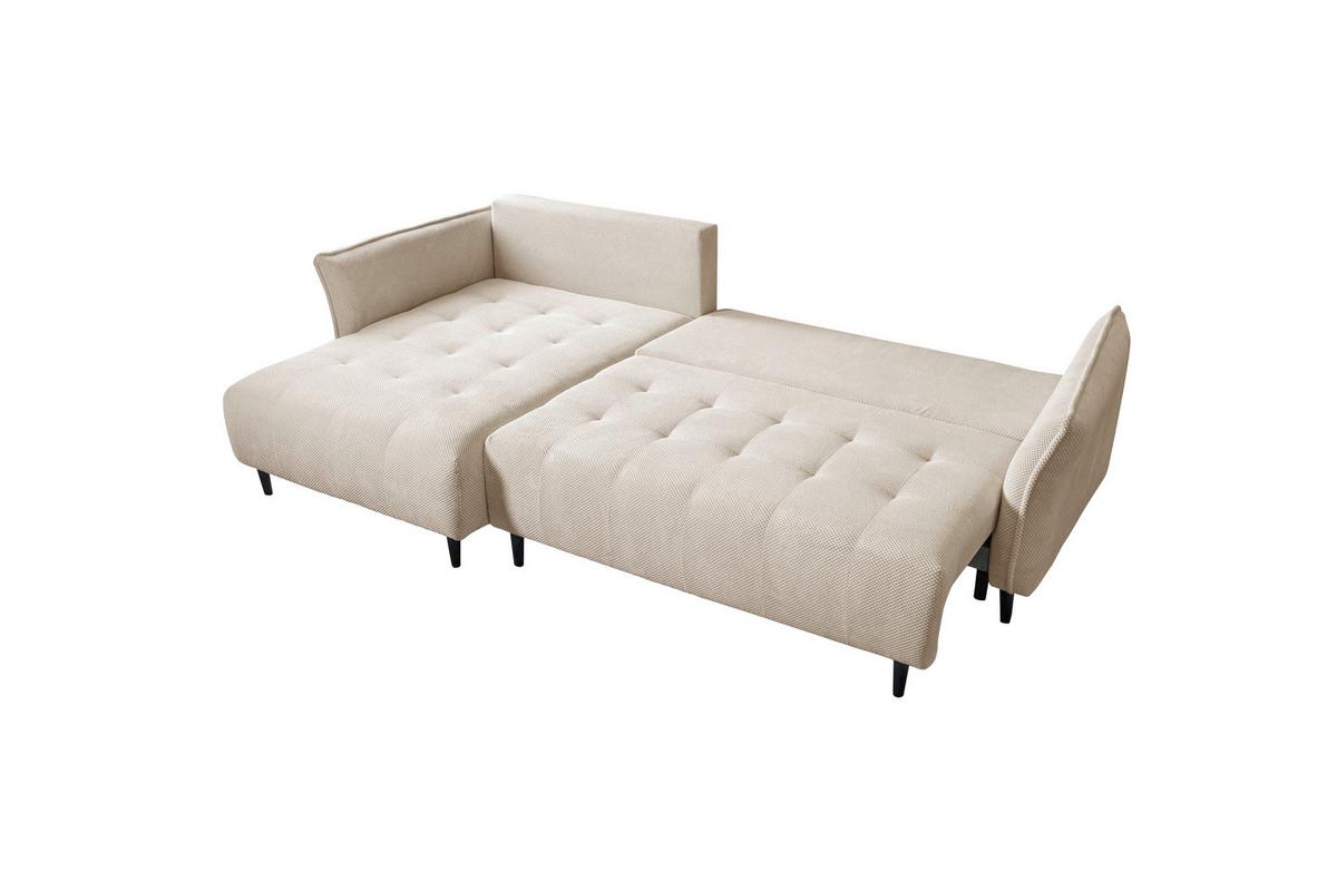 Ecksofa Monte Carlo Creme S: 290x160 cm - Creme/Schwarz, Trend, Holz/Holzwerkstoff (290/160cm)