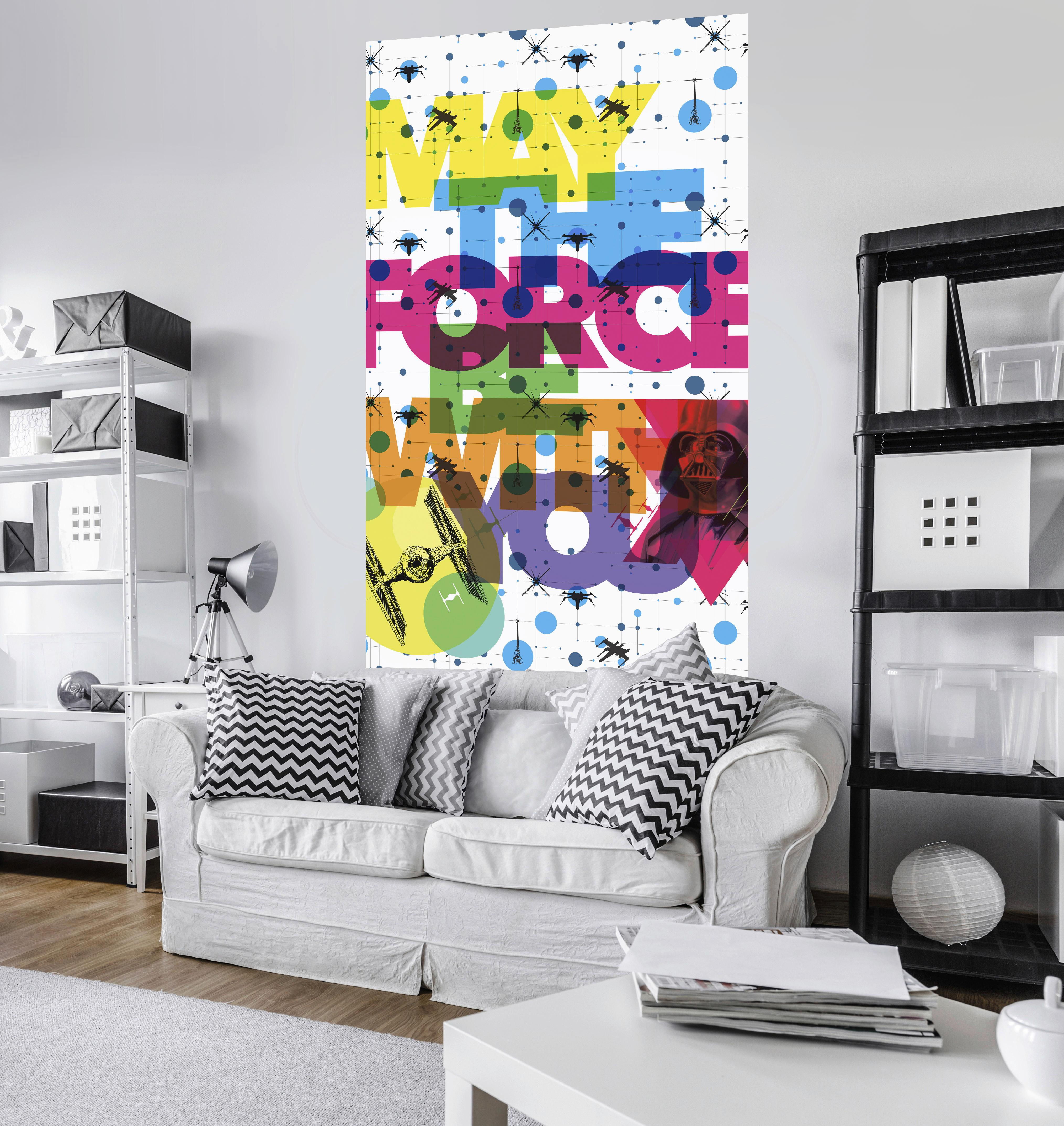 Vliestapete Star Wars Pop Geometrics Vader - Multicolor, Basics (120/200cm) - Komar