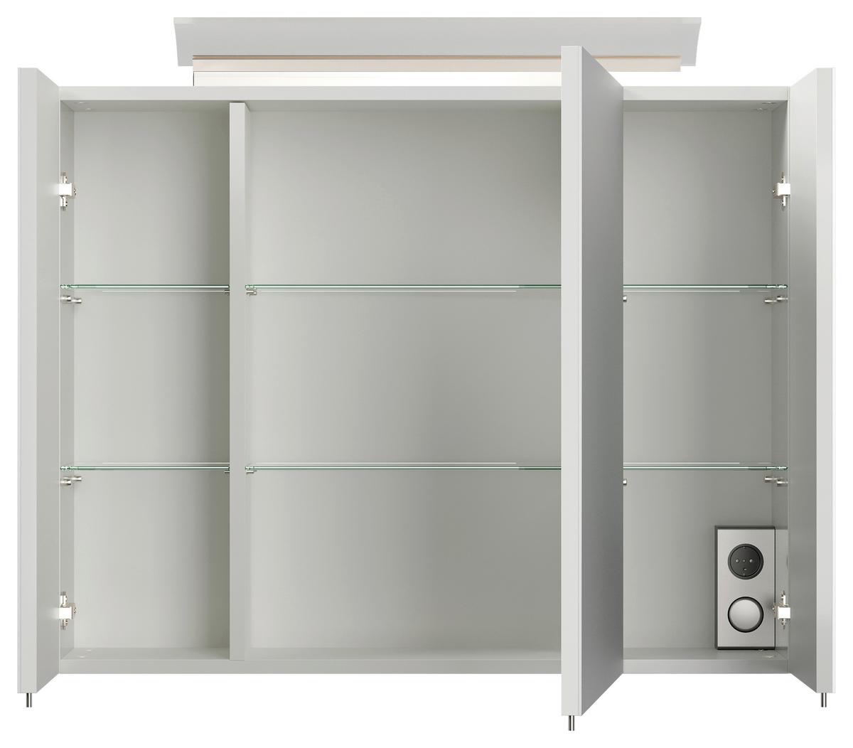 BADEZIMMER Limes, Weiß HG B: 80 cm - Weiß Hochglanz/Weiß, Basics, Keramik/Holzwerkstoff (80cm) - MID.YOU