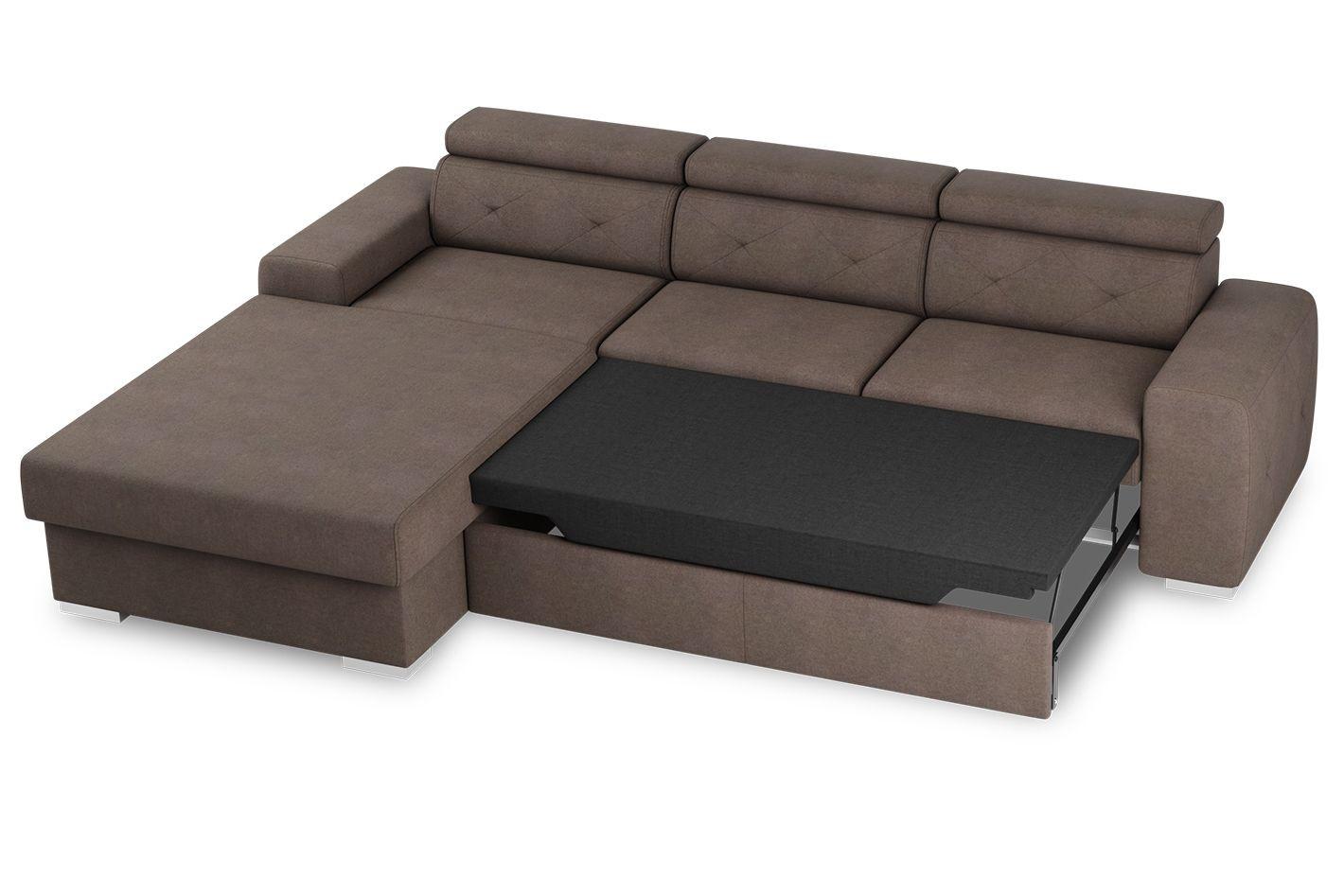 Ecksofa mit Schlaffunktion Madison Braun 195x296 cm - Braun, Design, Textil (195/296cm) - MID.YOU