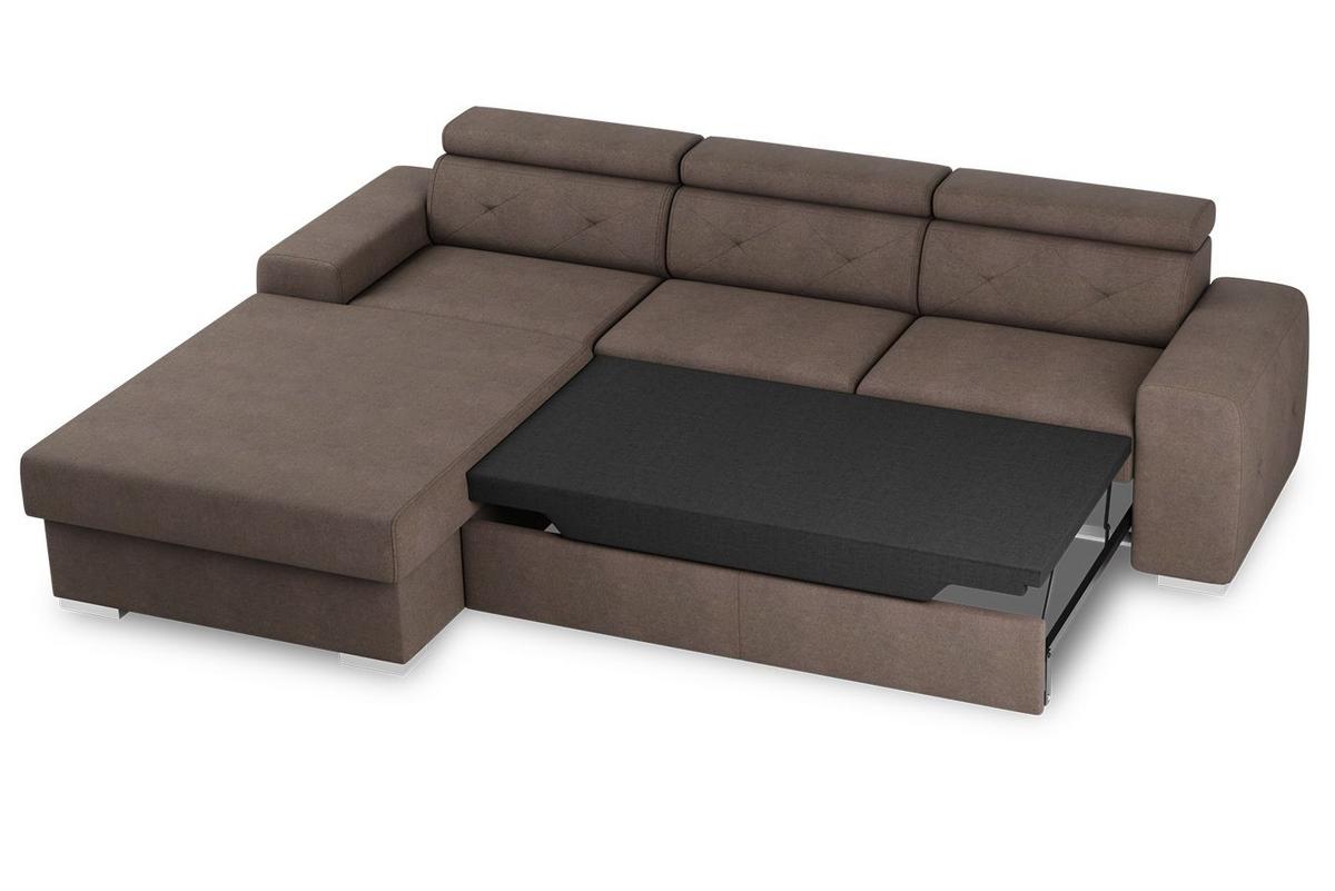 Ecksofa mit Schlaffunktion Madison Braun 195x296 cm - Braun, Design, Textil (195/296cm) - MID.YOU