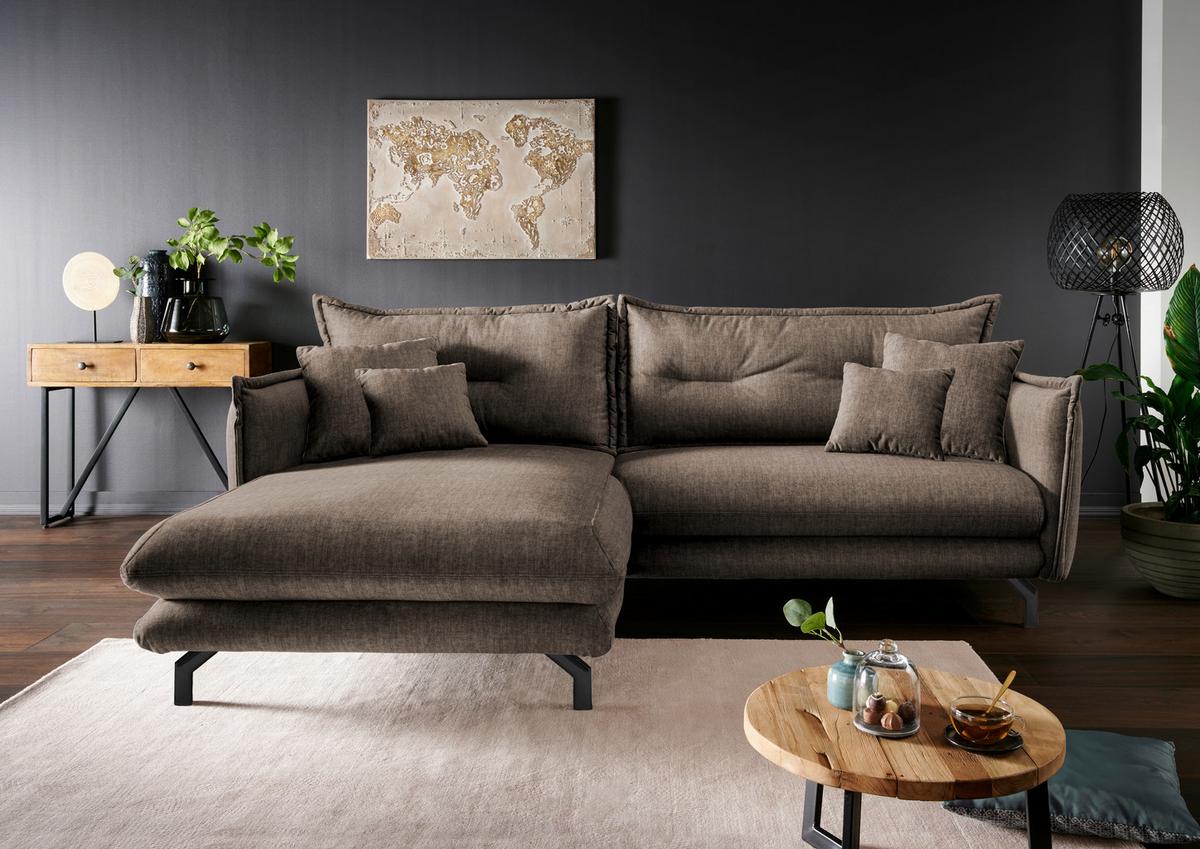 Ecksofa Lava Braun S: 180/255 cm - Türkis/Schwarz, MODERN, Textil (180/255cm) - Livetastic