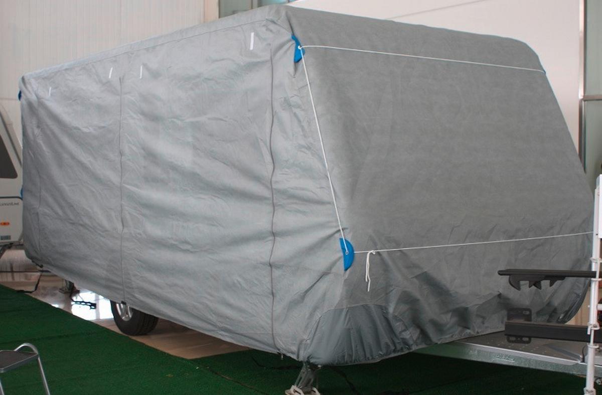 Schutzhülle Abdeckhaube für Wohnwagen Gr. XL Grau - Grau, Basics, Kunststoff (250/220/670cm)