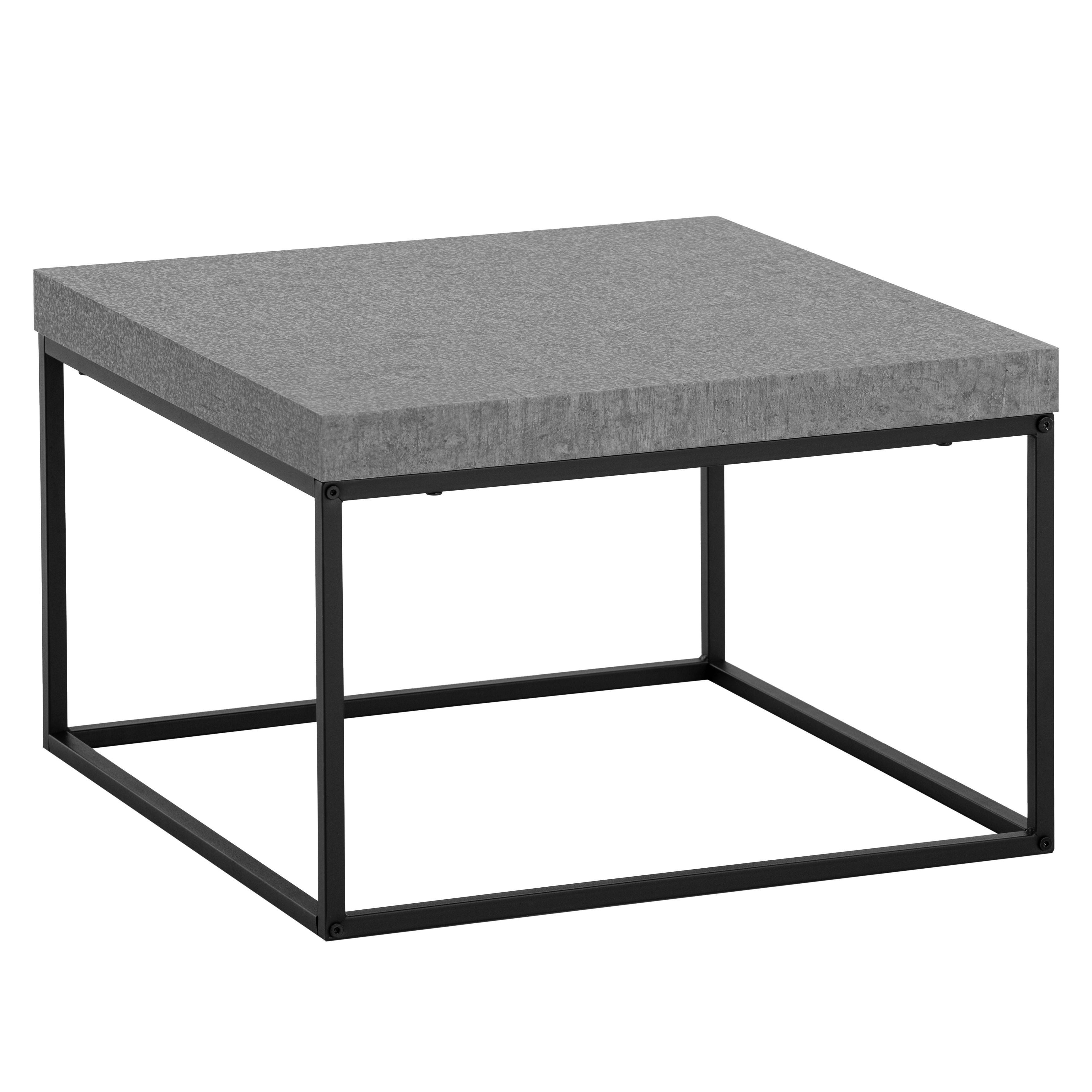 COUCHTISCH Grau L: 60 cm - Schwarz/Grau, Design, Holzwerkstoff/Metall (60/60/38cm) - Livetastic