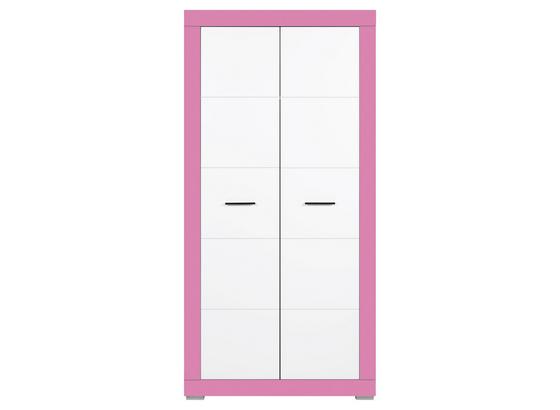 Skříň Derby - bílá/růžová, Moderní, dřevěný materiál (96/196/56cm) Skříň Derby - bílá/růžová, Moderní, dřevěný materiál (96/196/56cm)