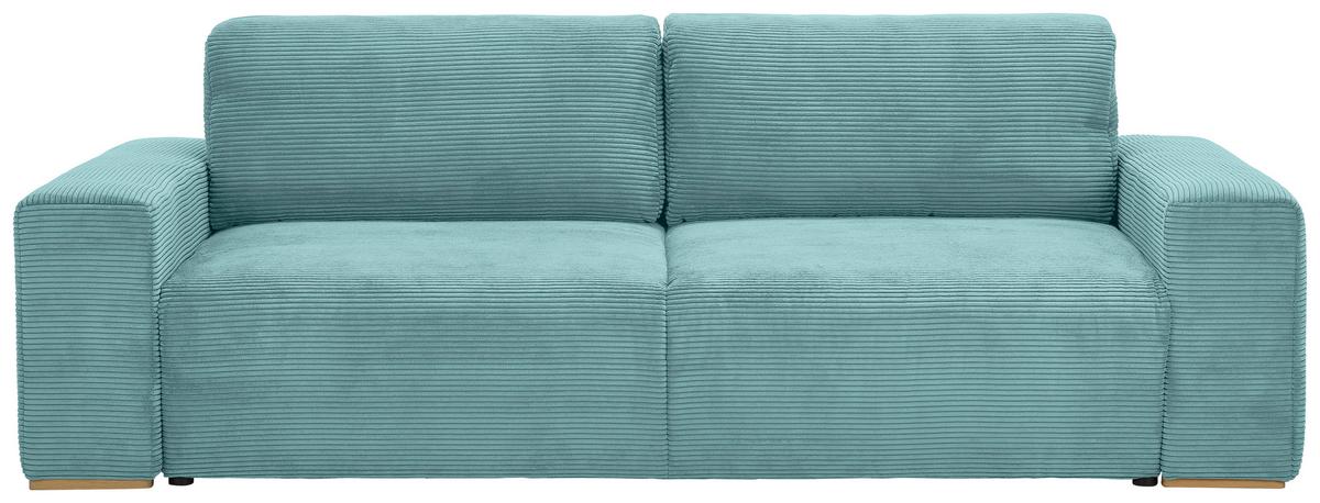 Schlafsofa Vouge Mintgrün Bettkasten, B: 255 Cm - Buchefarben/Schwarz, KONVENTIONELL, Textil (255/86/123cm) - Livetastic