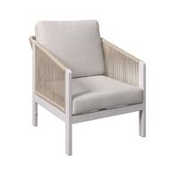 Loungesessel Palma - Hellbraun/Weiß, MODERN, Textil/Metall (65/67/80cm) - Beldano