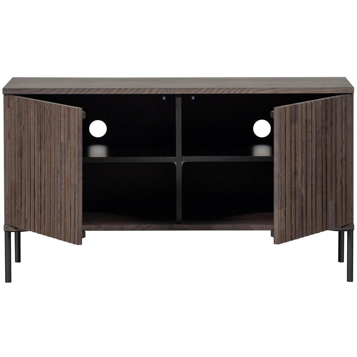 LOWBOARD Gravure Braun B: 100cm - Schwarz/Braun, Design, Holz (100/56/44cm) - Livetastic