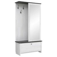 Garderobe Porto Hallway - Anthrazit/Weiß, Design, Holzwerkstoff (95,5/189,5/39,5cm)