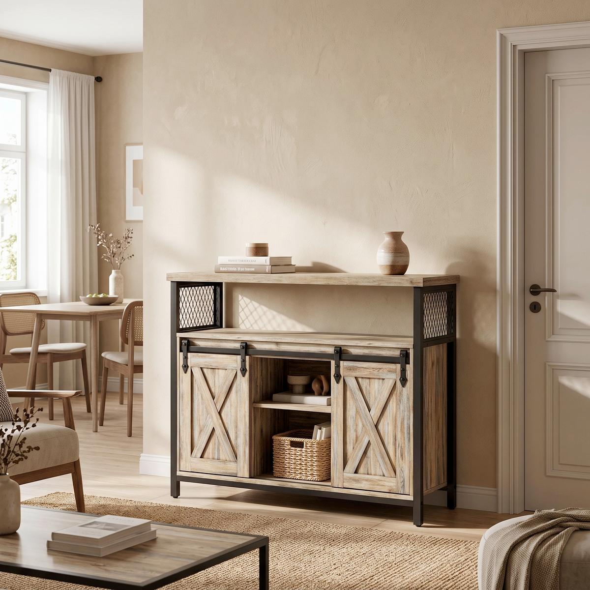 SIDEBOARD STORAGE CABINETS - Schwarz/Braun, MODERN, Holzwerkstoff/Metall (100/80/33cm) - MID.YOU