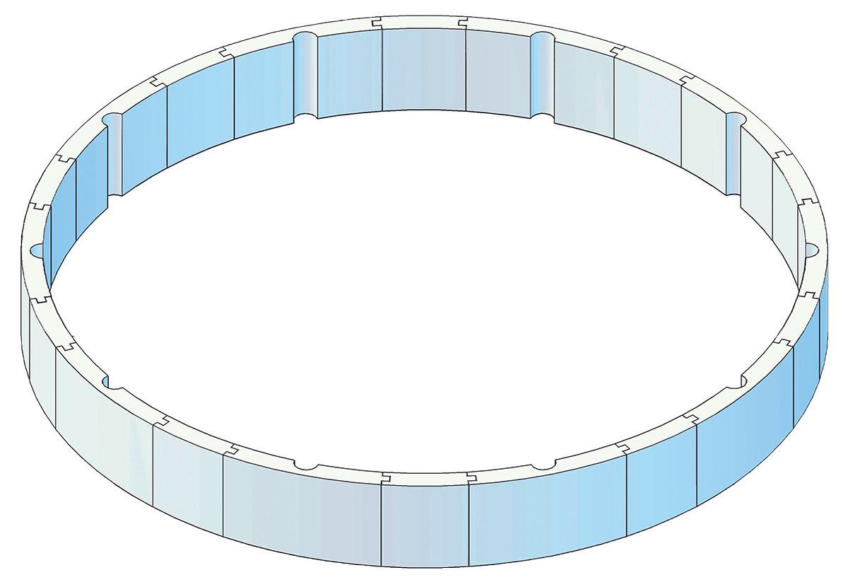 Wand-Isolationsset Protector T60 Rund Ø 460 cm - Weiß, Basics, Kunststoff (460cm)