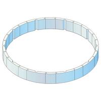 Wand-Isolationsset Protector T60 Rund Ø 460 cm - Weiß, Basics, Kunststoff (460cm)