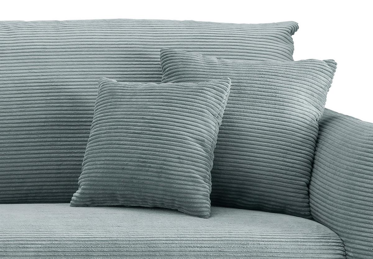 Ecksofa Vanilla Hellblau S: 178x264-302 cm - Schwarz/Hellblau, Design, Textil (178/264-302cm) - Livetastic