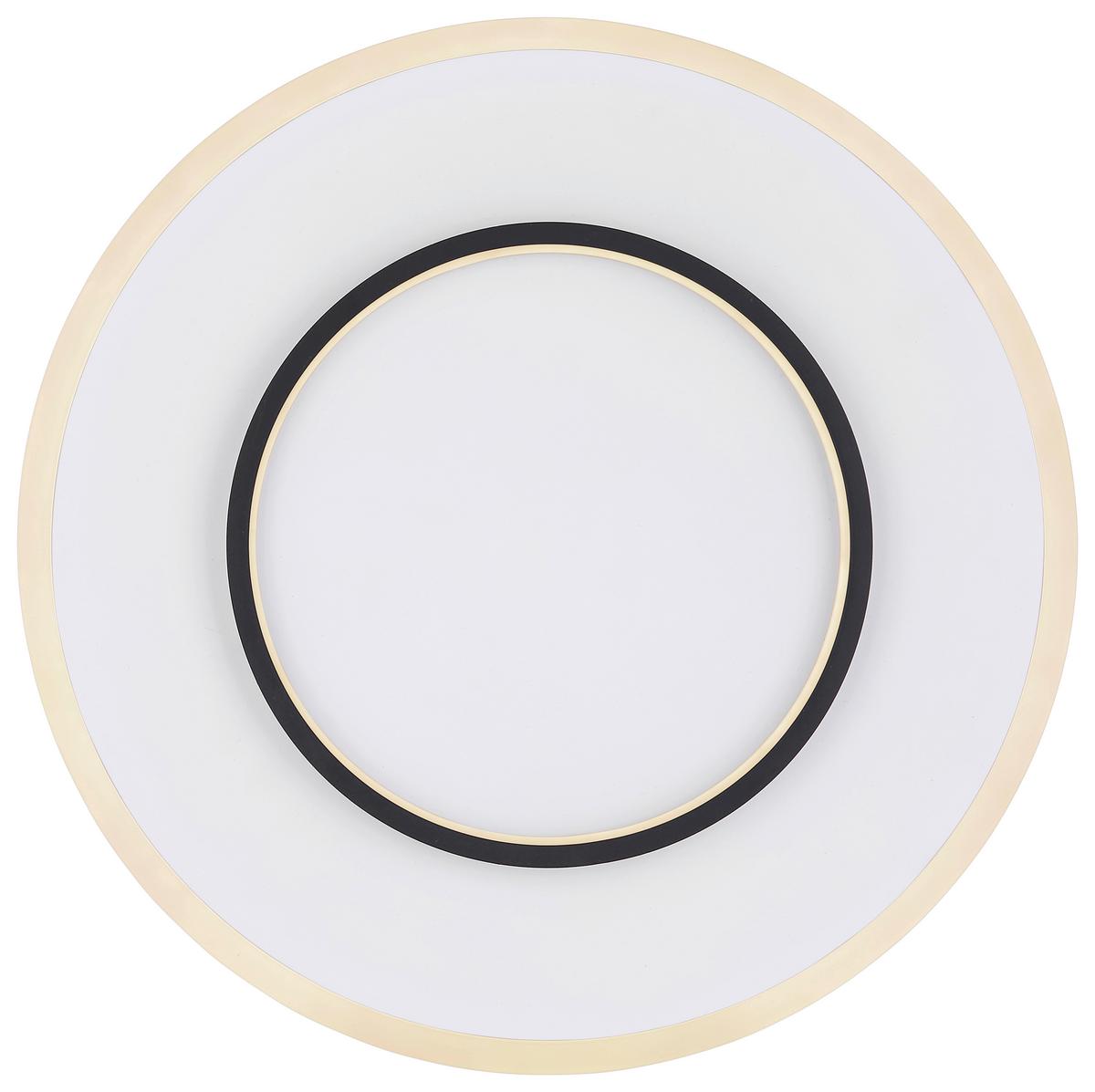 LED-Deckenleuchte Lima Ø 46,8 cm mit Fernbedienung - Opal/Schwarz, Basics, Kunststoff/Metall (46,8/6cm) - Globo