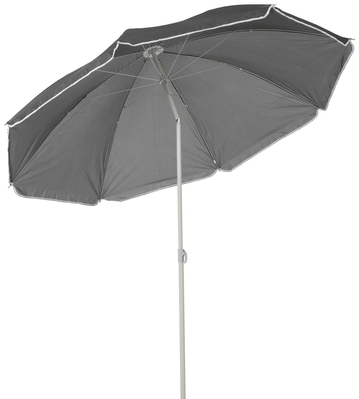 Sonnenschirm Sophie Ii Dm: 180 H: 190 Cm Anthrazit - Anthrazit/Rot, KONVENTIONELL, Textil/Metall (180/190cm) - Ondega