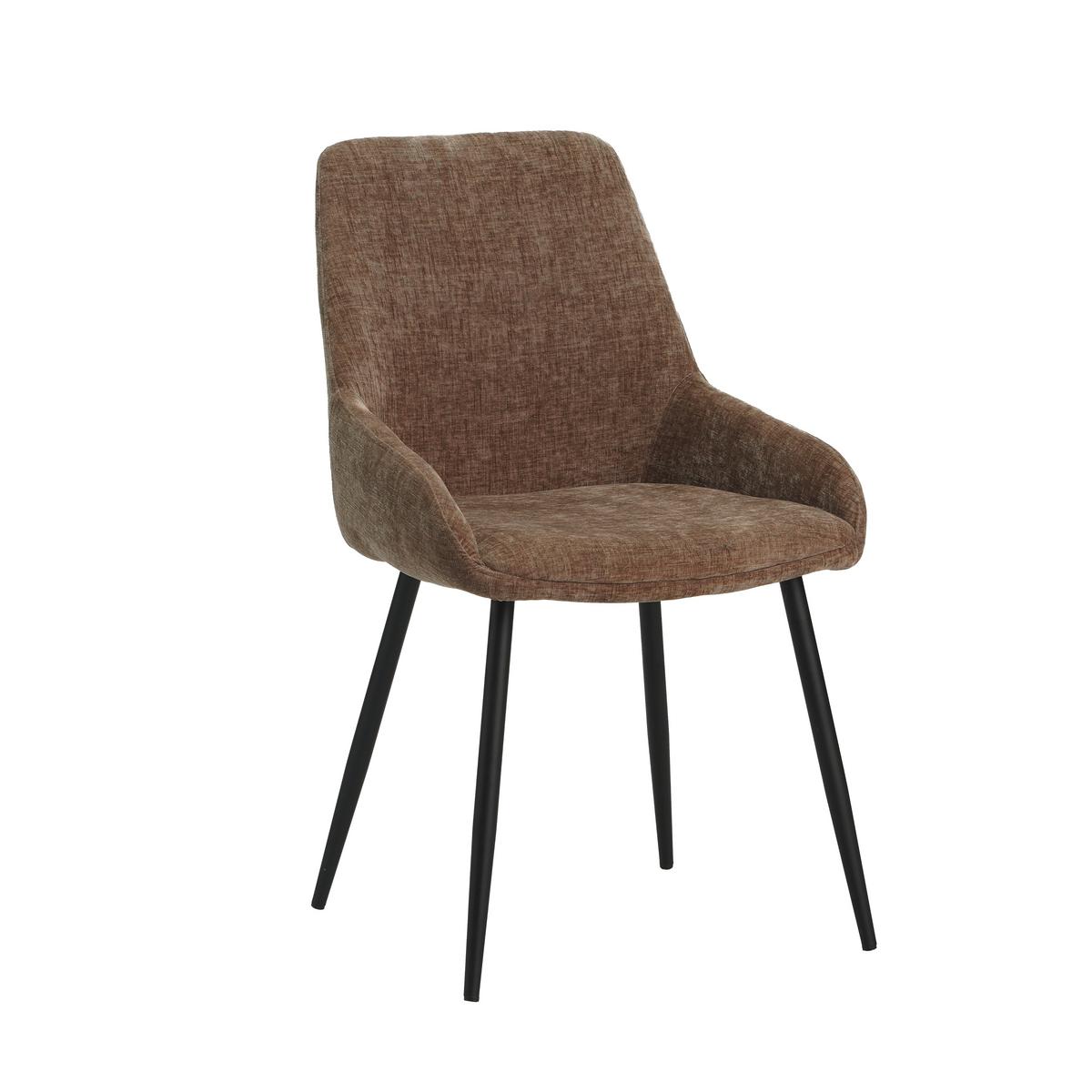 Stuhl-Set Cannes Braun/Taupe B: 52 cm - Taupe/Schwarz, MODERN, Textil/Metall (52/86/44cm) - MID.YOU