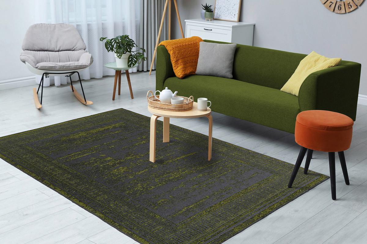 Flachwebteppich Kalevi 300 - Grau, KONVENTIONELL, Textil (120/170cm)