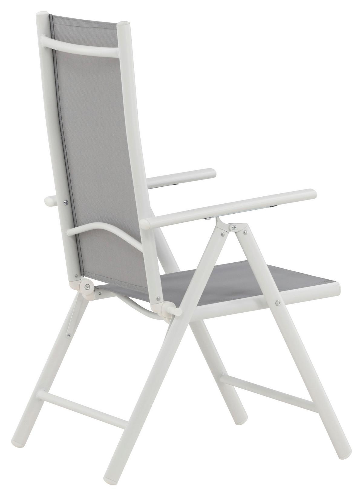 Gartensessel-set 2-tlg. Break Metall/textil - Weiß/Grau, KONVENTIONELL, Textil/Metall (55/108/62cm) - Gardenson