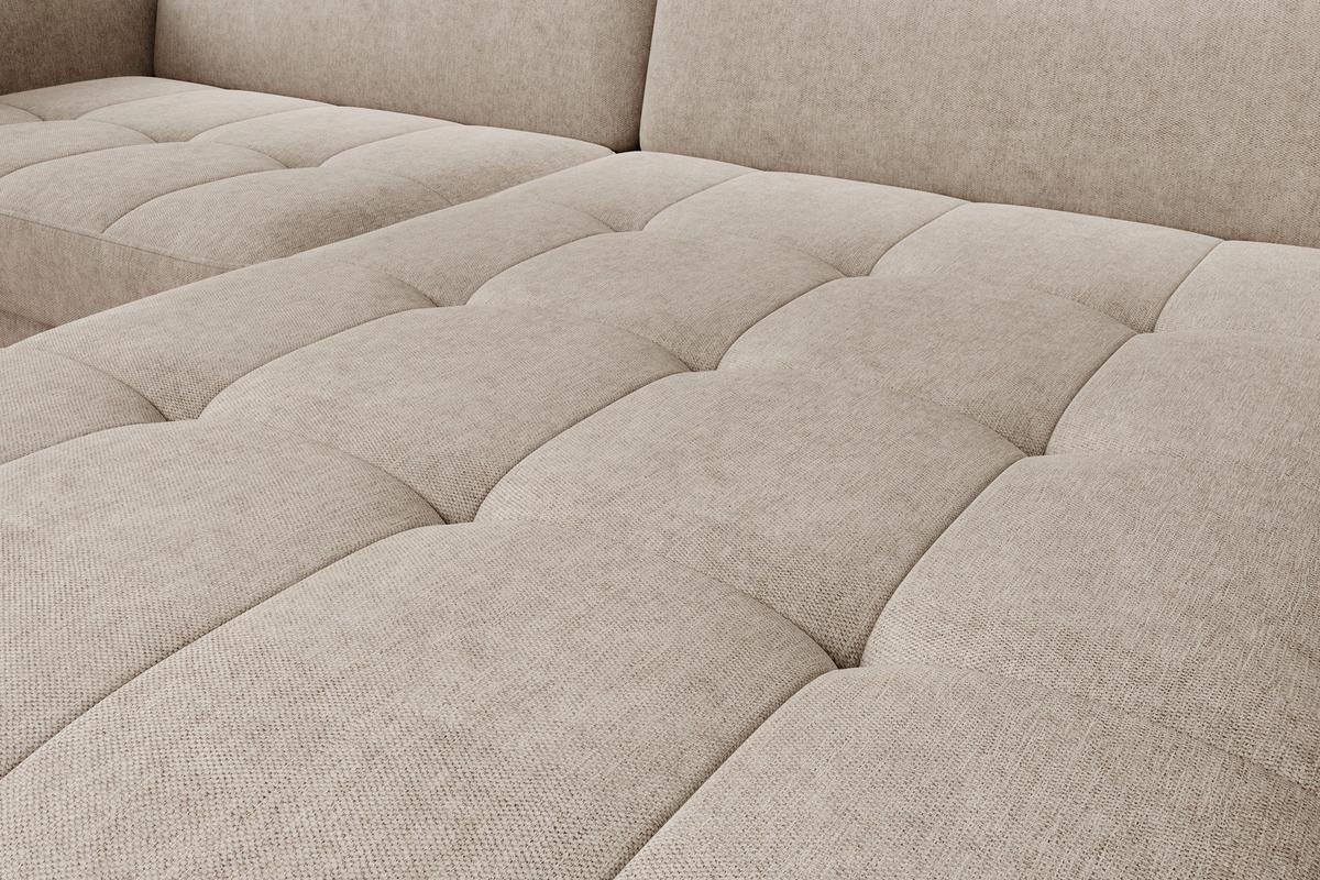 Ecksofa Gomsi Beige S: 228x165 cm - Beige/Schwarz, Design, Textil (228/165cm) - MID.YOU