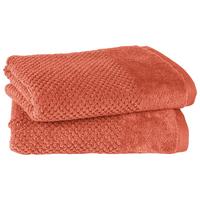 HANDTUCHSET Popcorn 2er Set Terrakotta - Dunkelorange, Basics, Textil (50/100cm)