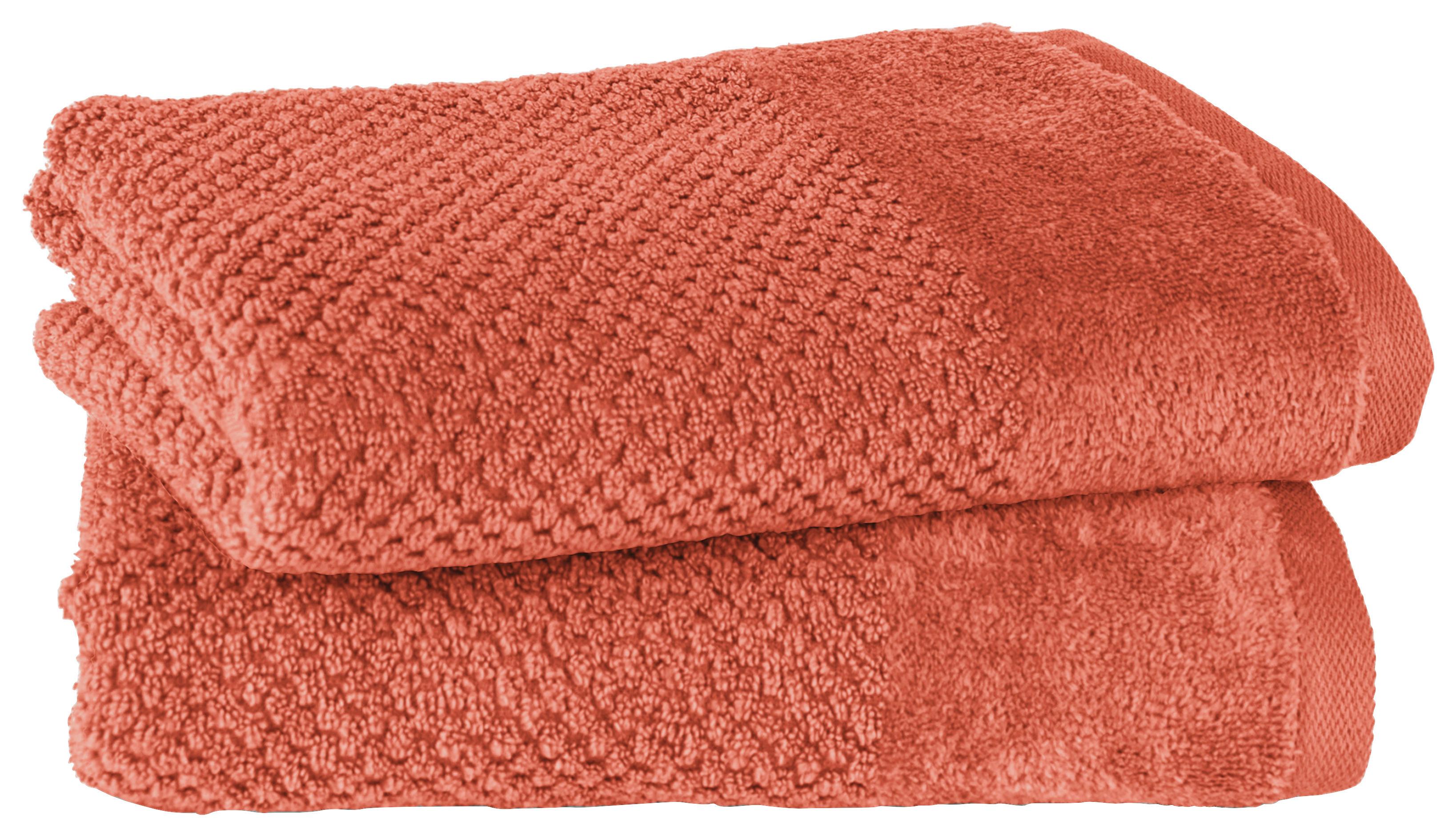 HANDTUCHSET Popcorn 2er Set Terrakotta