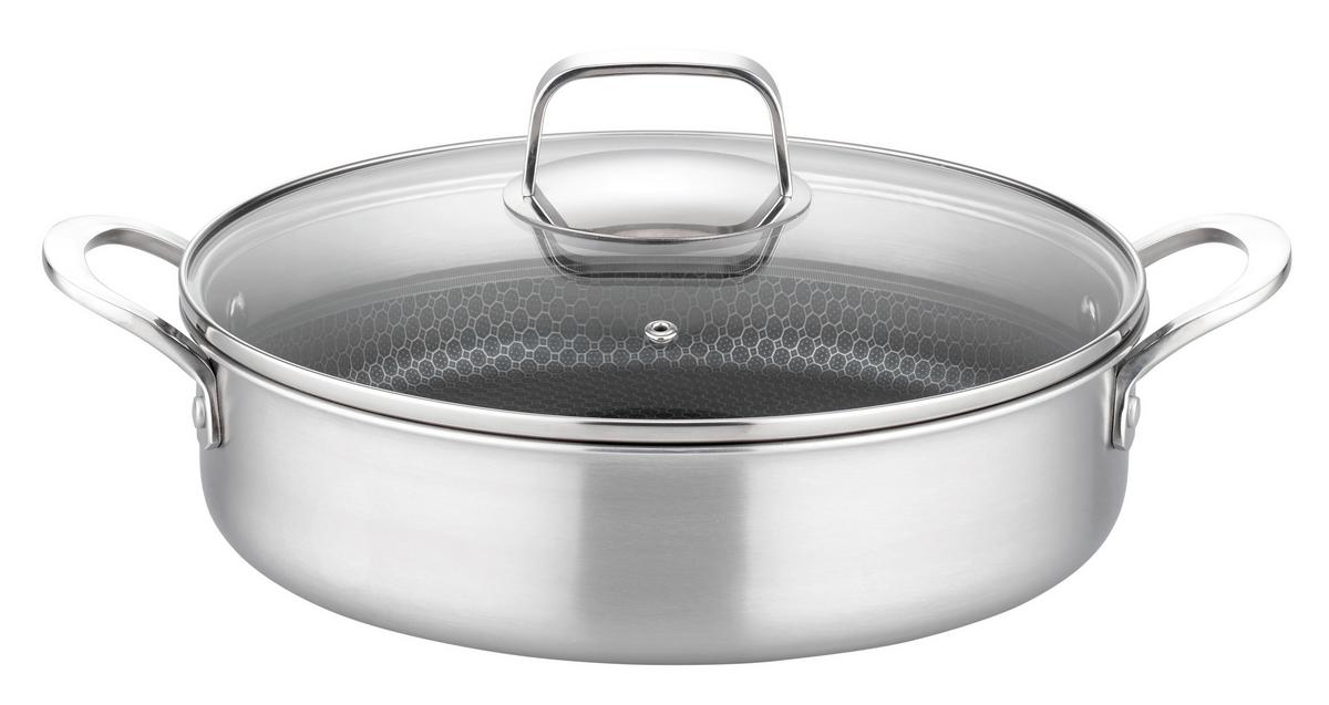 Inoxxa Black Servierpfanne Edelstahl 18/8, Ø: 28cm - Edelstahlfarben, Basics, Metall (28cm) - GSW