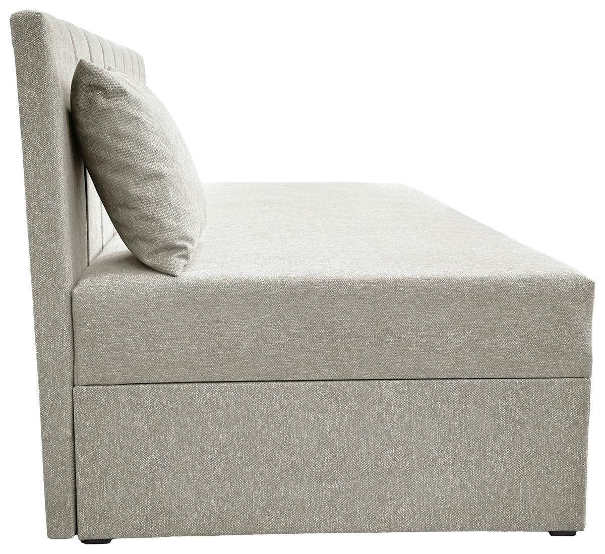 Boxbett Mit Bettkasten Moritz 90x200 Cm Hellgrau - Hellgrau/Schwarz, Basics, Holzwerkstoff/Textil (90/200cm) - P & B