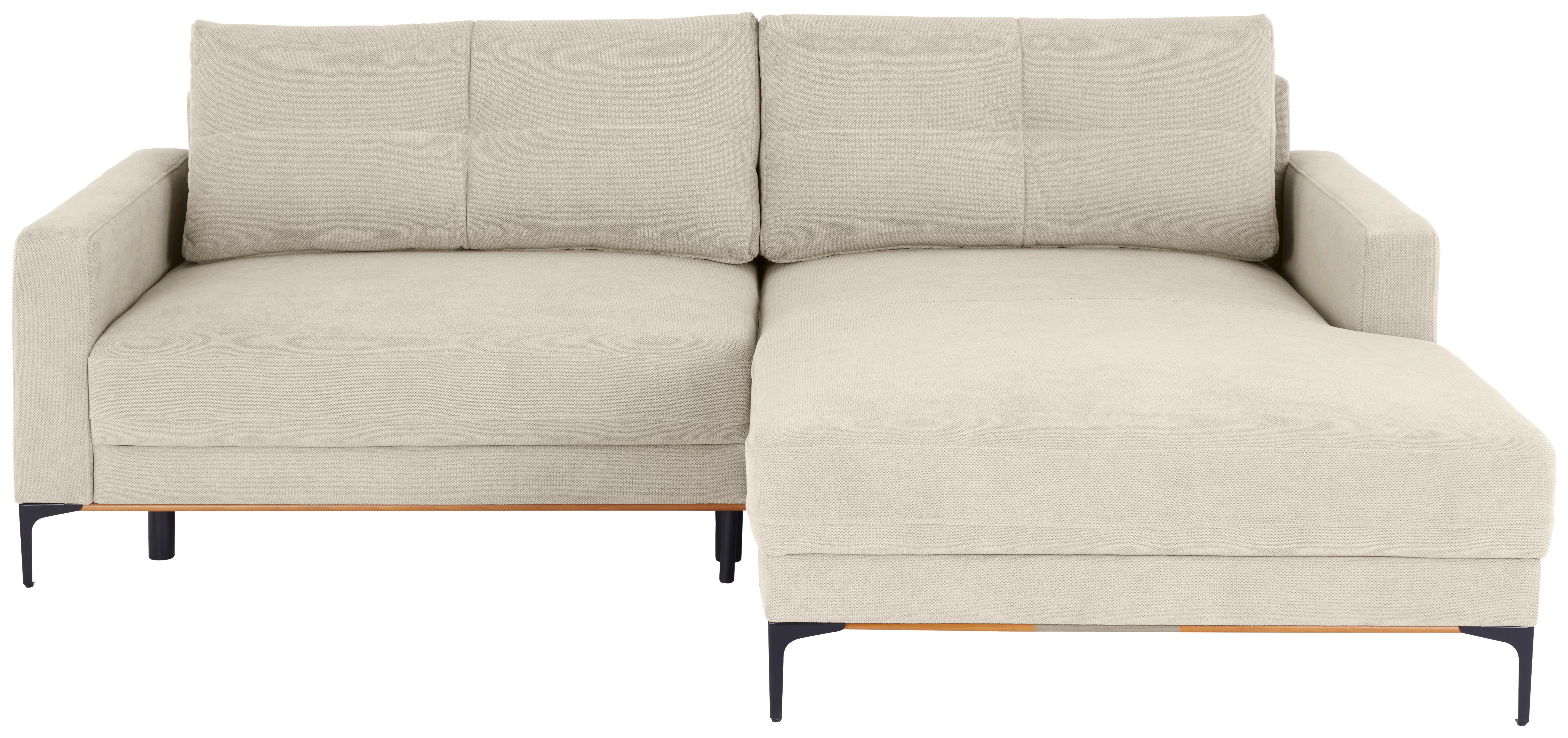 Ecksofa Bergamo - Schwarz/Sahara, MODERN, Textil (238/162cm) - Ondega