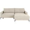 Ecksofa Bergamo - Schwarz/Sahara, MODERN, Textil (238/162cm) - Ondega