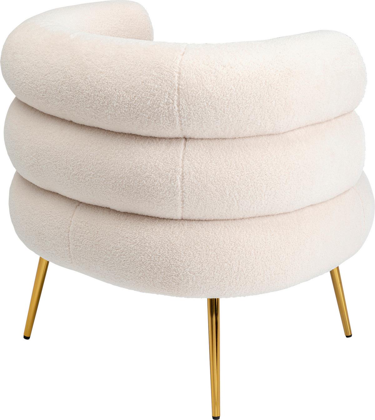 Cocktailsessel Livelli Creme B: 74 Cm - Goldfarben/Creme, Textil (74/77/73cm) - Kare-Design