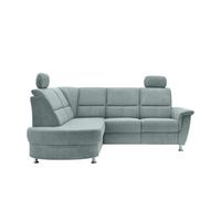Ecksofa mit Stauraum Parole Graubraun Chenille - Chromfarben/Blau, KONVENTIONELL, Textil (184/231cm) - Livetastic