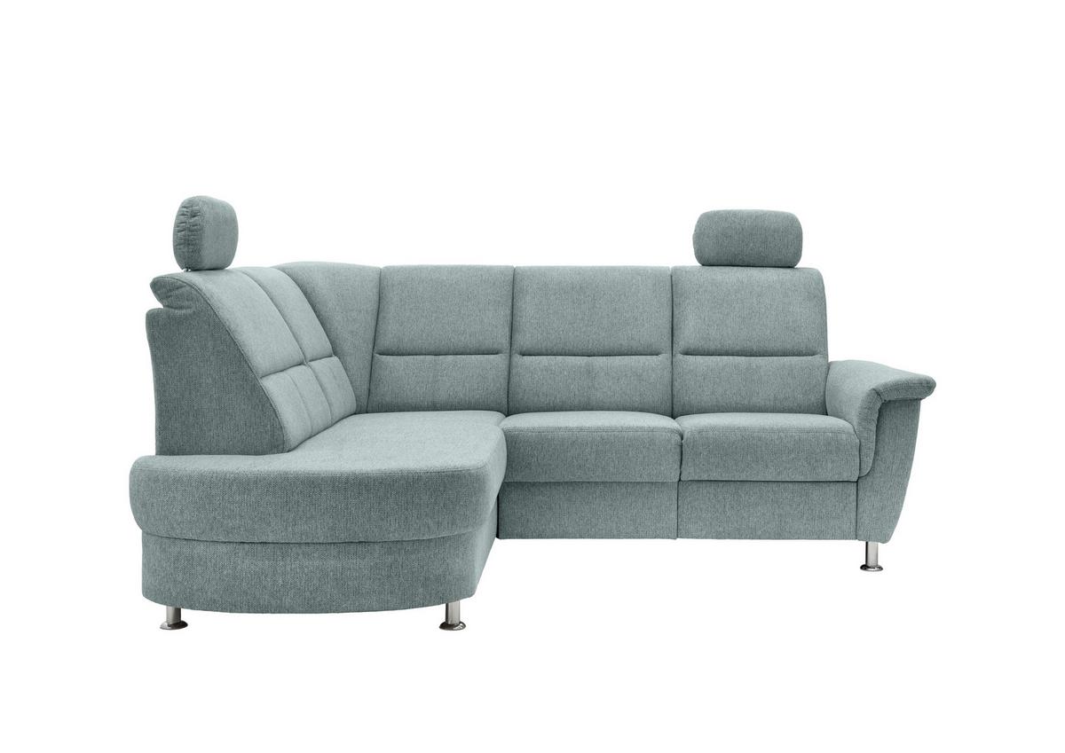 Ecksofa mit Stauraum Parole Graubraun Chenille - Chromfarben/Blau, KONVENTIONELL, Textil (184/231cm) - Livetastic
