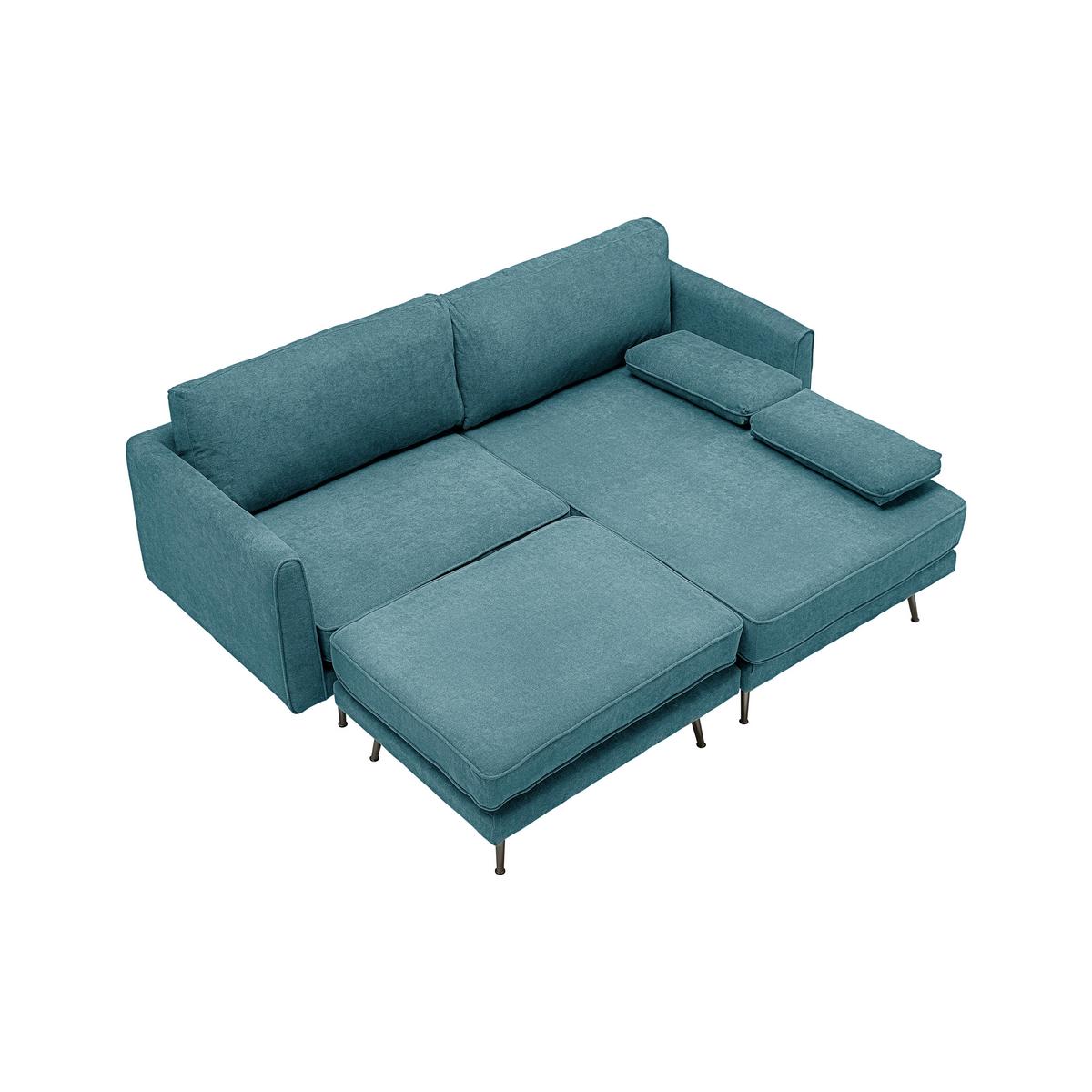 Sedací souprava DUNJA zelená - šedá/zelená, Moderní, kov/dřevo (295/89/161cm) - P & B