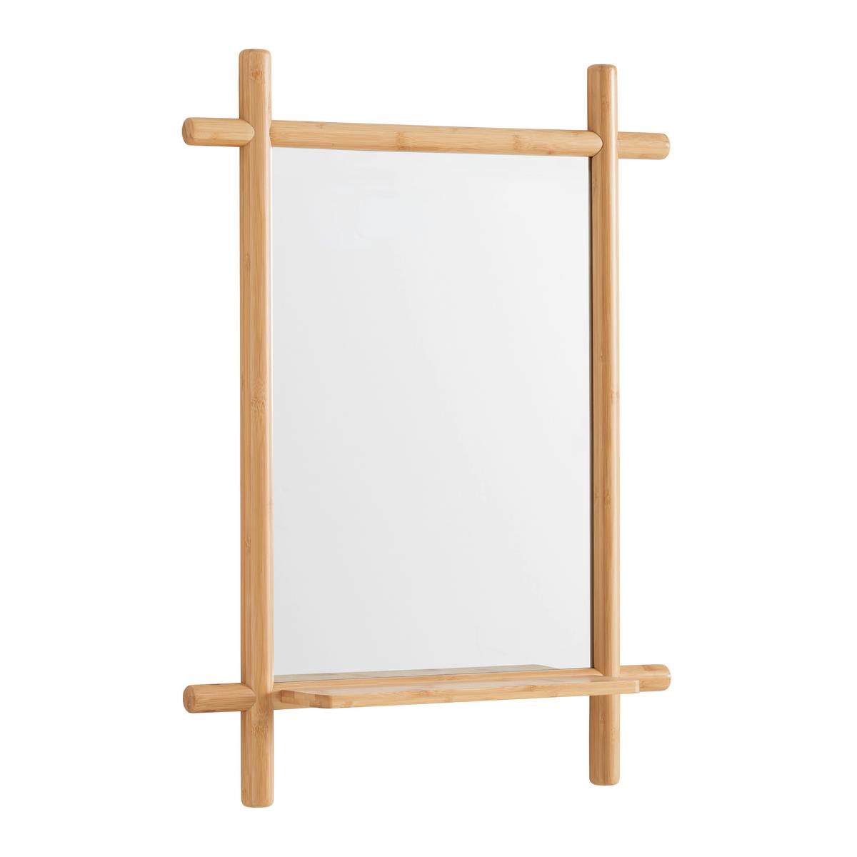 Zrkadlo BONNIE, bambus - prírodná farba, Modern, drevo/kompozitné drevo (55/74/12cm) - Mömax