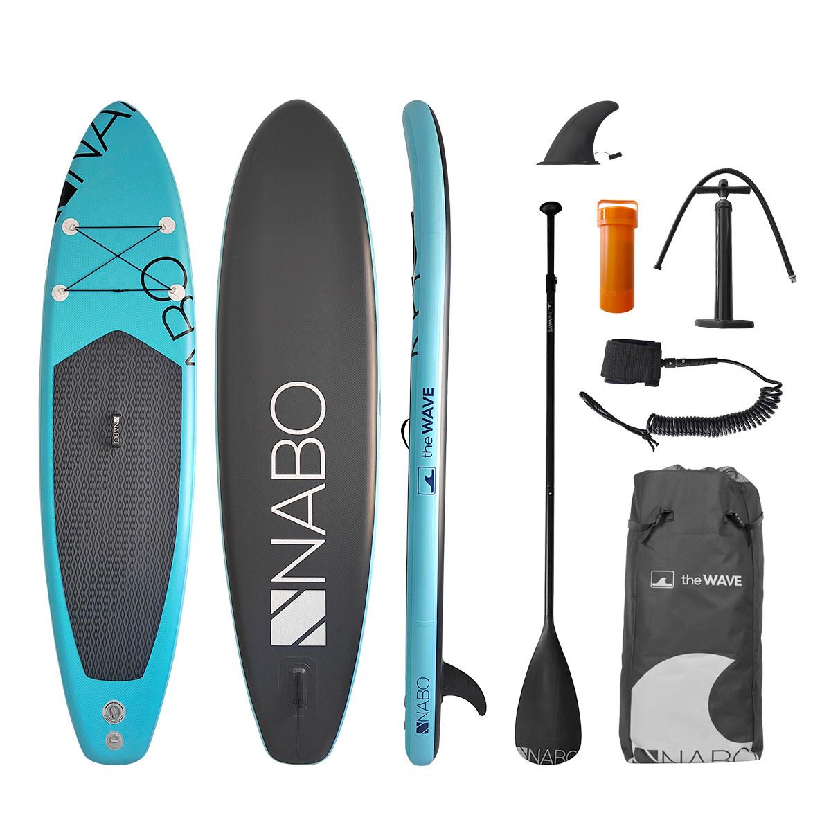 Stand up Paddle, NABO THE WAVE max. Belastbarkeit ca. 130 kg - Türkis, Basics, Kunststoff (305/78/15cm) - Nabo