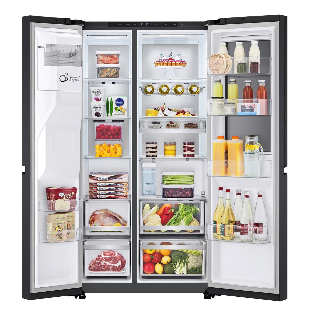 Kühl-Gefrier-Kombination LG Gsxe91evad - Schwarz, Basics, Metall (91,3/179/73,5cm) - LG