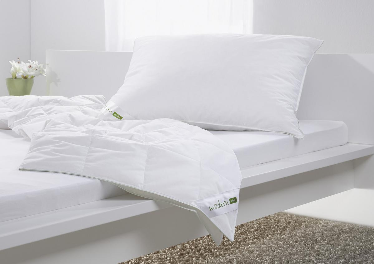 PÉŘOVÁ PŘIKRÝVKA Modern-lehká, 135/200 cm - bílá, textil (135-140/200cm) - Nadana