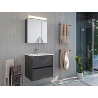 BADEZIMMER Limes, Graphitfarben B: 70 cm - Graphitfarben/Weiß, Basics, Keramik/Holzwerkstoff (70cm) - MID.YOU