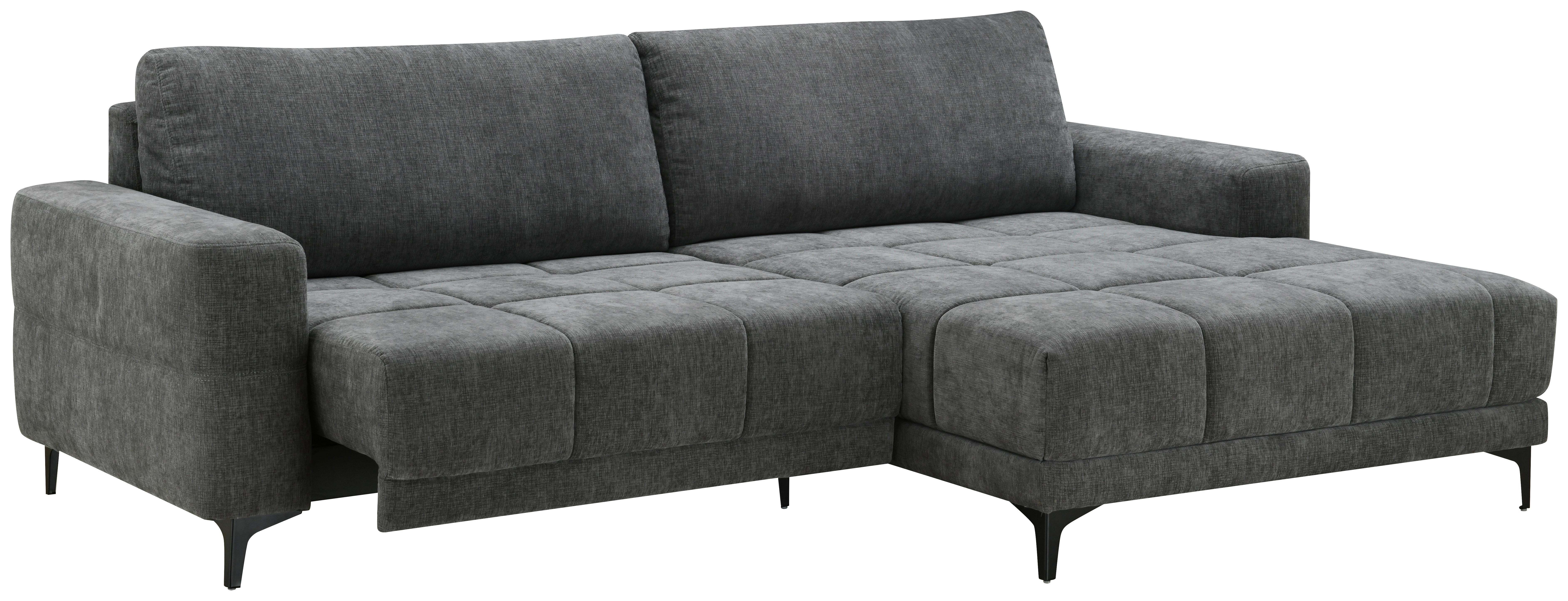 Ecksofa mit Relaxfunktion Chandler - Dunkelgrau/Schwarz, MODERN, Textil (246/165cm) - MID.YOU