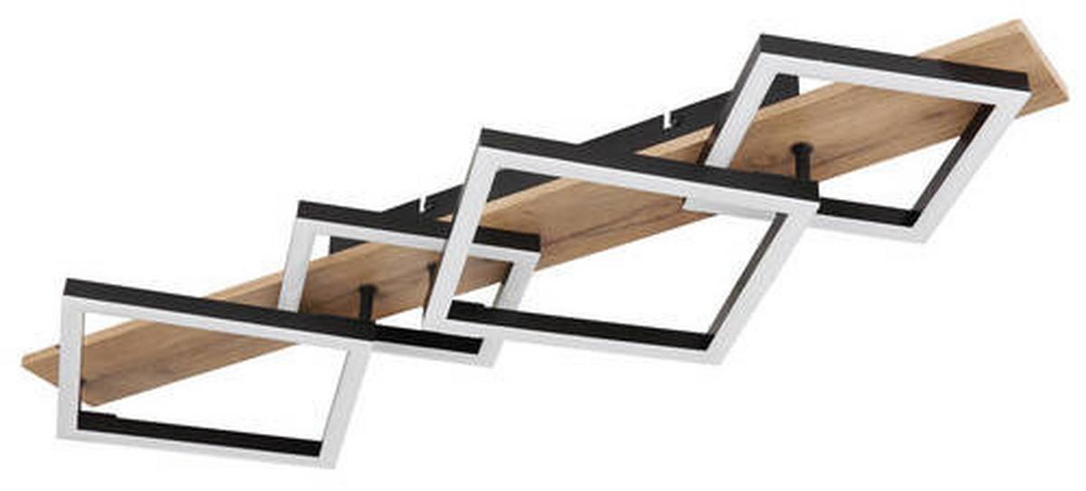 LED-Deckenleuchte 67294d3 - Dunkelbraun/Opal, Natur, Holzwerkstoff/Kunststoff (82/31/8,5cm) - Globo