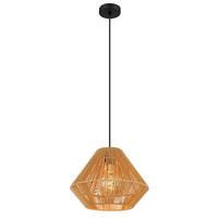 Hängeleuchte 15694h Houdini - Schwarz/Naturfarben, Natur, Naturmaterialien/Kunststoff (35/120cm) - Globo