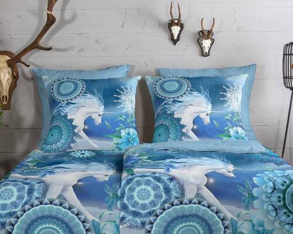 Wendebettwäsche Lumi Blau 155x220 cm - Blau, Design, Textil (155/220cm)