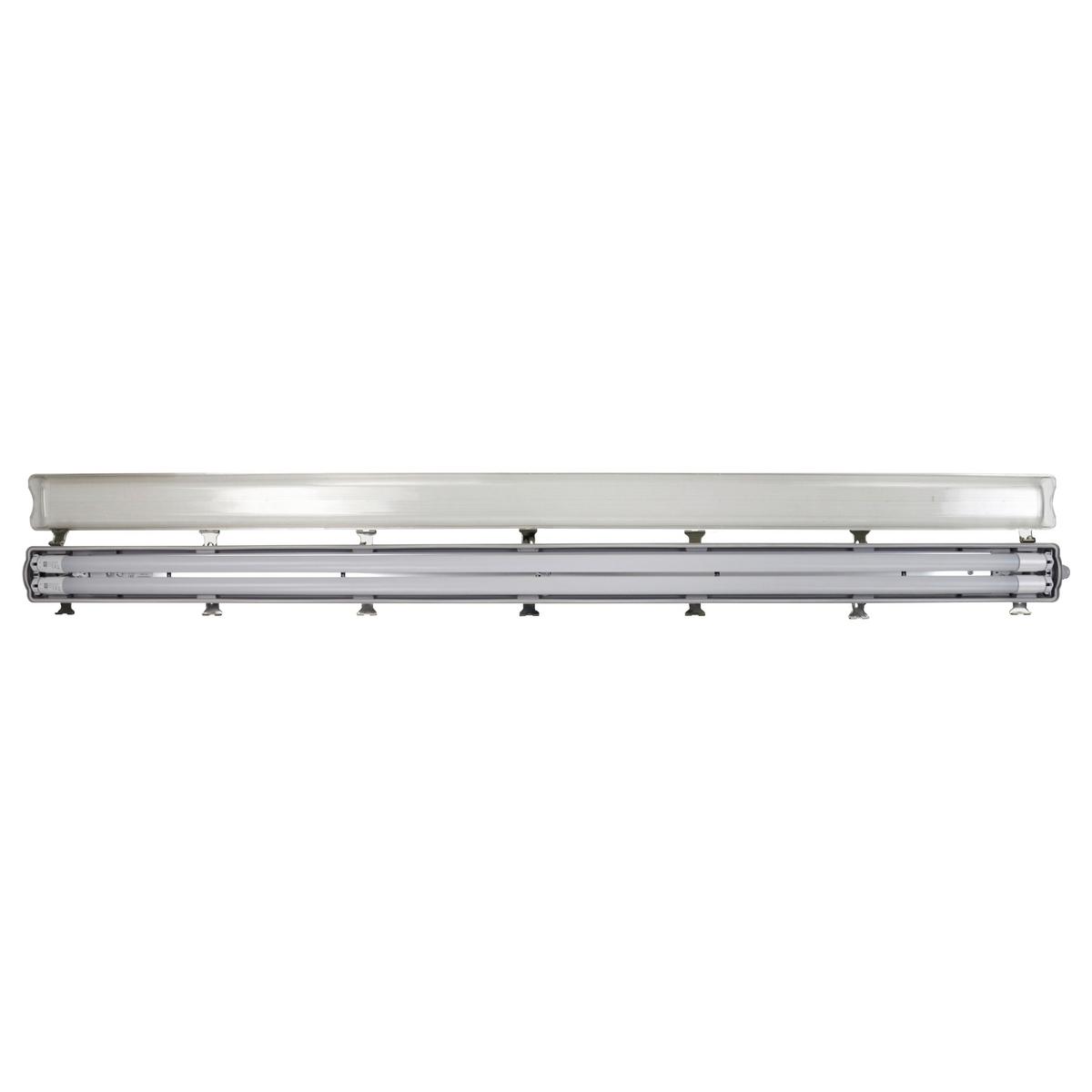 LED-Deckenleuchte L: 156,8 cm, für In- und Outdoor - Grau, Basics, Kunststoff (156,8/8,8/5,2cm)