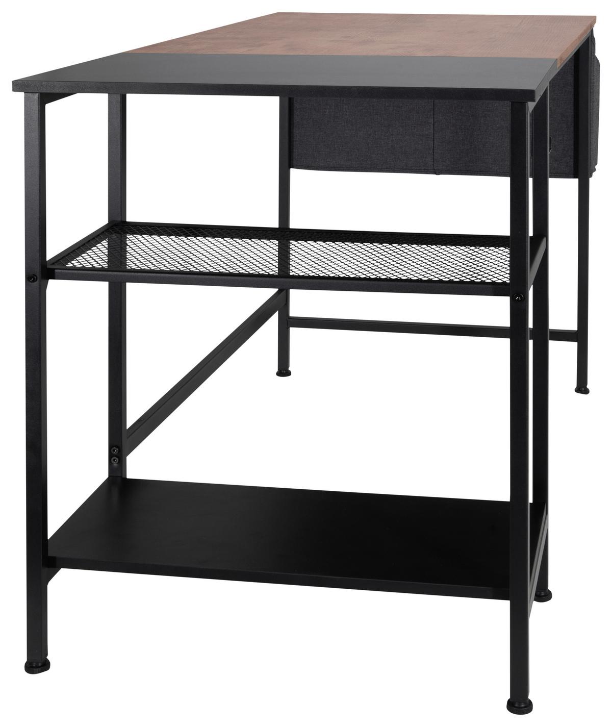 Schreibtisch B 60cm H 76cm Workspace Braun/schwarz - Schwarz/Braun, Basics, Holzwerkstoff/Metall (120/60/76cm) - MID.YOU