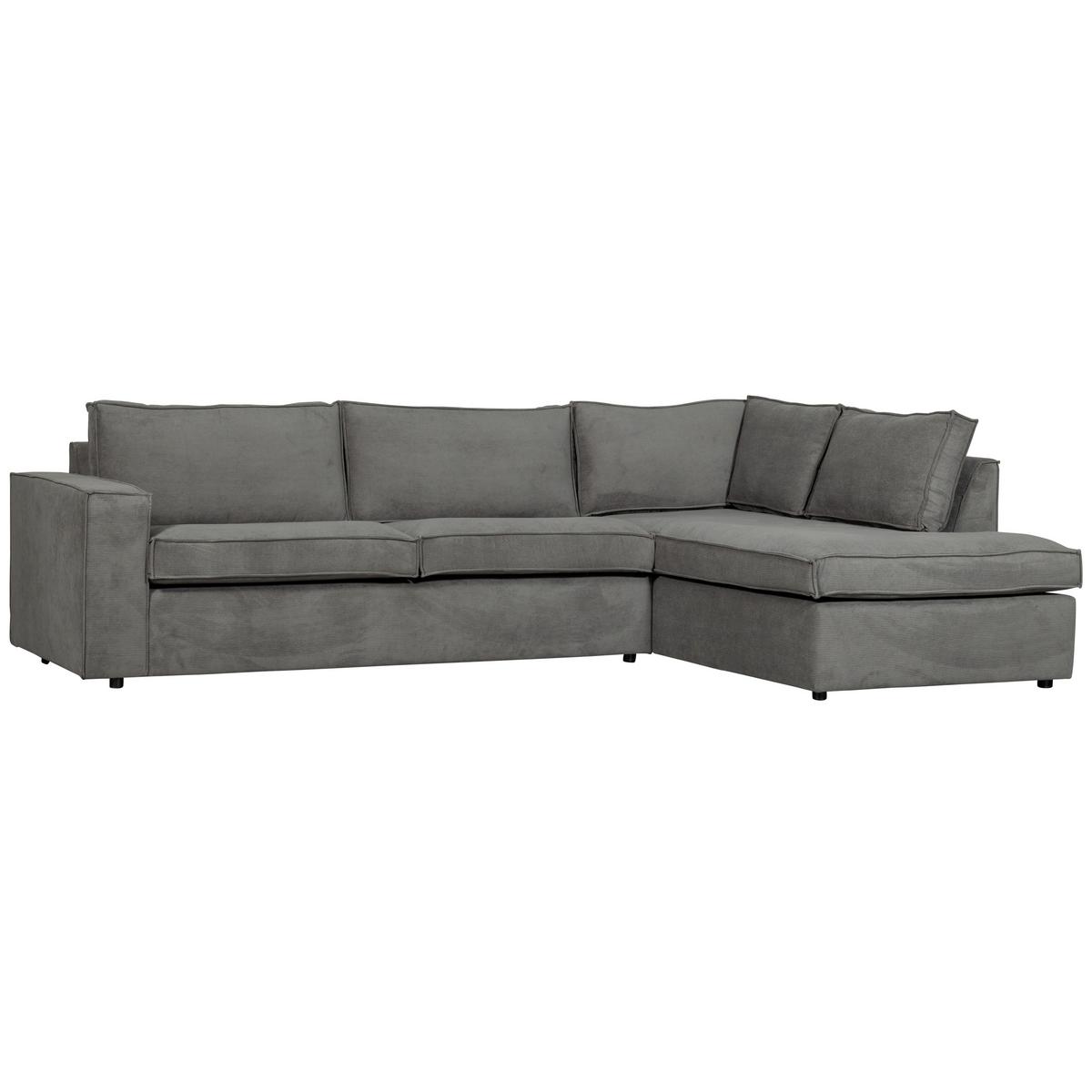 Ecksofa Thomas Dunkelgrau S: 283x197cm - Dunkelgrau/Schwarz, Design, Textil (283/197cm) - Livetastic