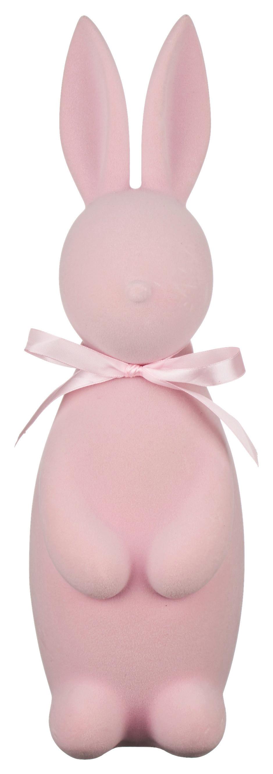 Dekoračný zajac MUGGI - ružová, plast (11,5/37,5/14cm) - Mömax
