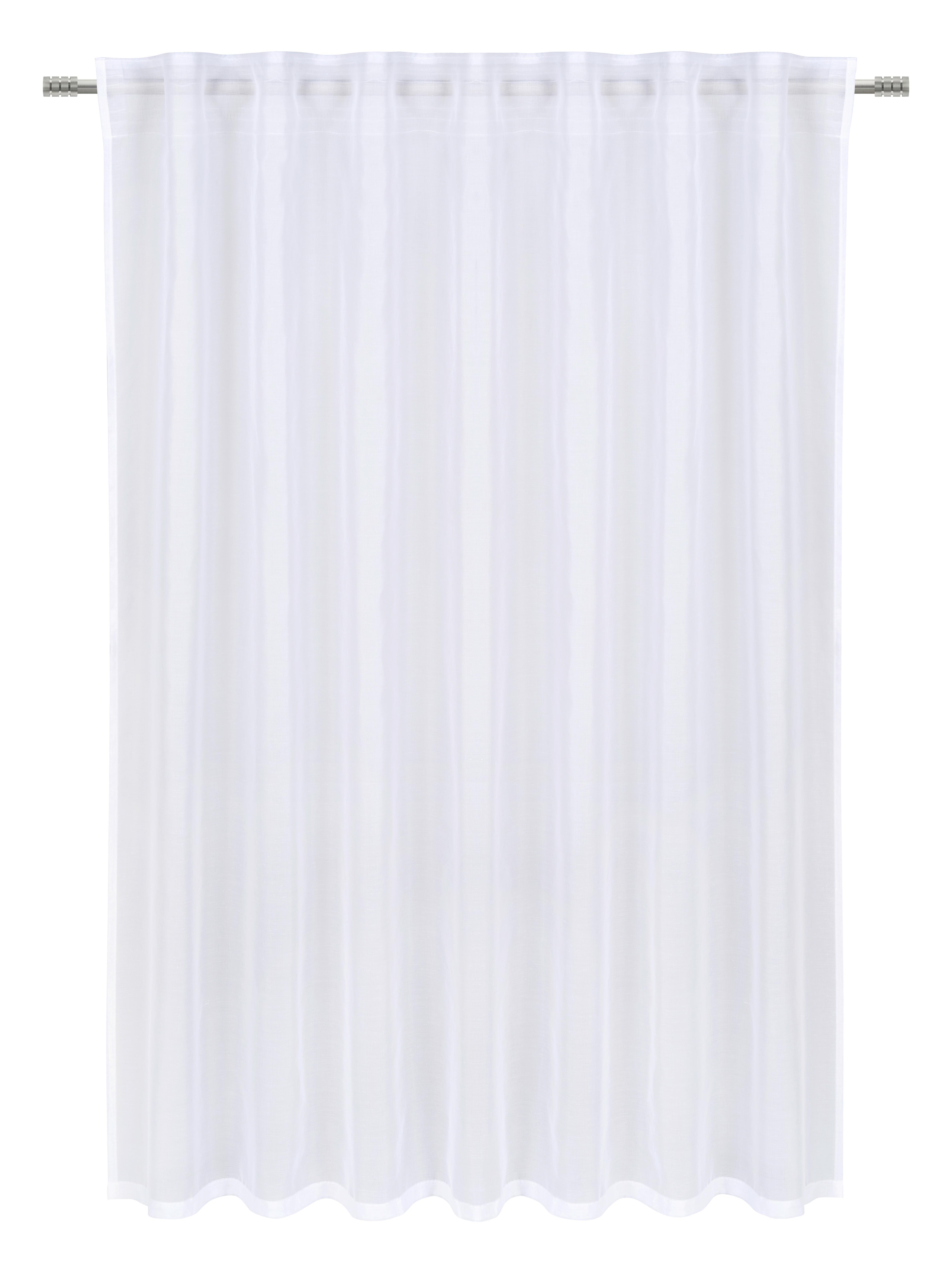 HOTOVÝ ZÁVĚS LEO TRANSPARENT 145CM - bílá, textil (140/145cm) - Modern Living