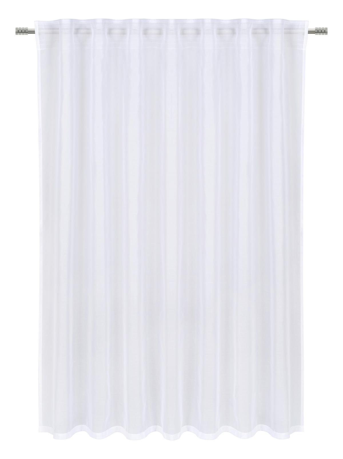 HOTOVÝ ZÁVĚS LEO TRANSPARENT 145CM - bílá, textil (140/145cm) - Modern Living