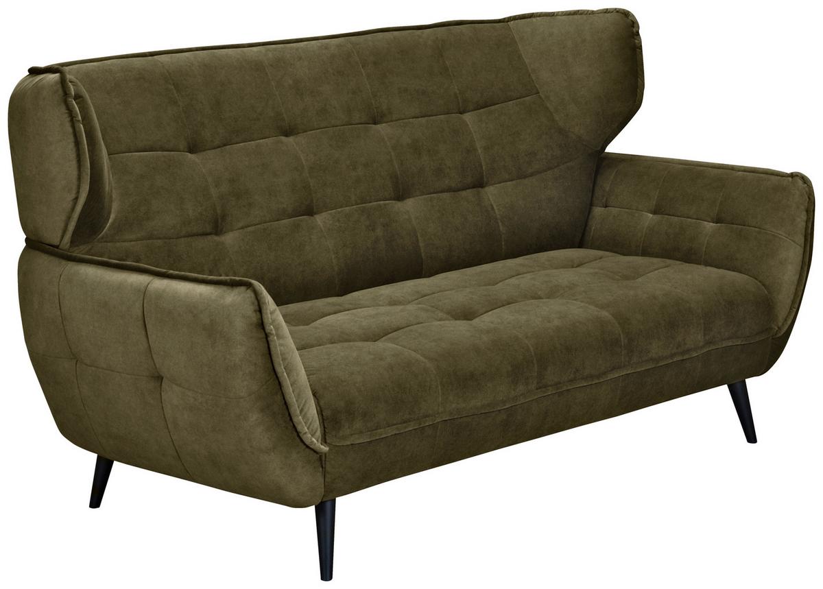 Dvojmiestna pohovka Ariana Ariana, zelená - olivovozelená/čierna, Modern, kov/textil (191/105/98cm)