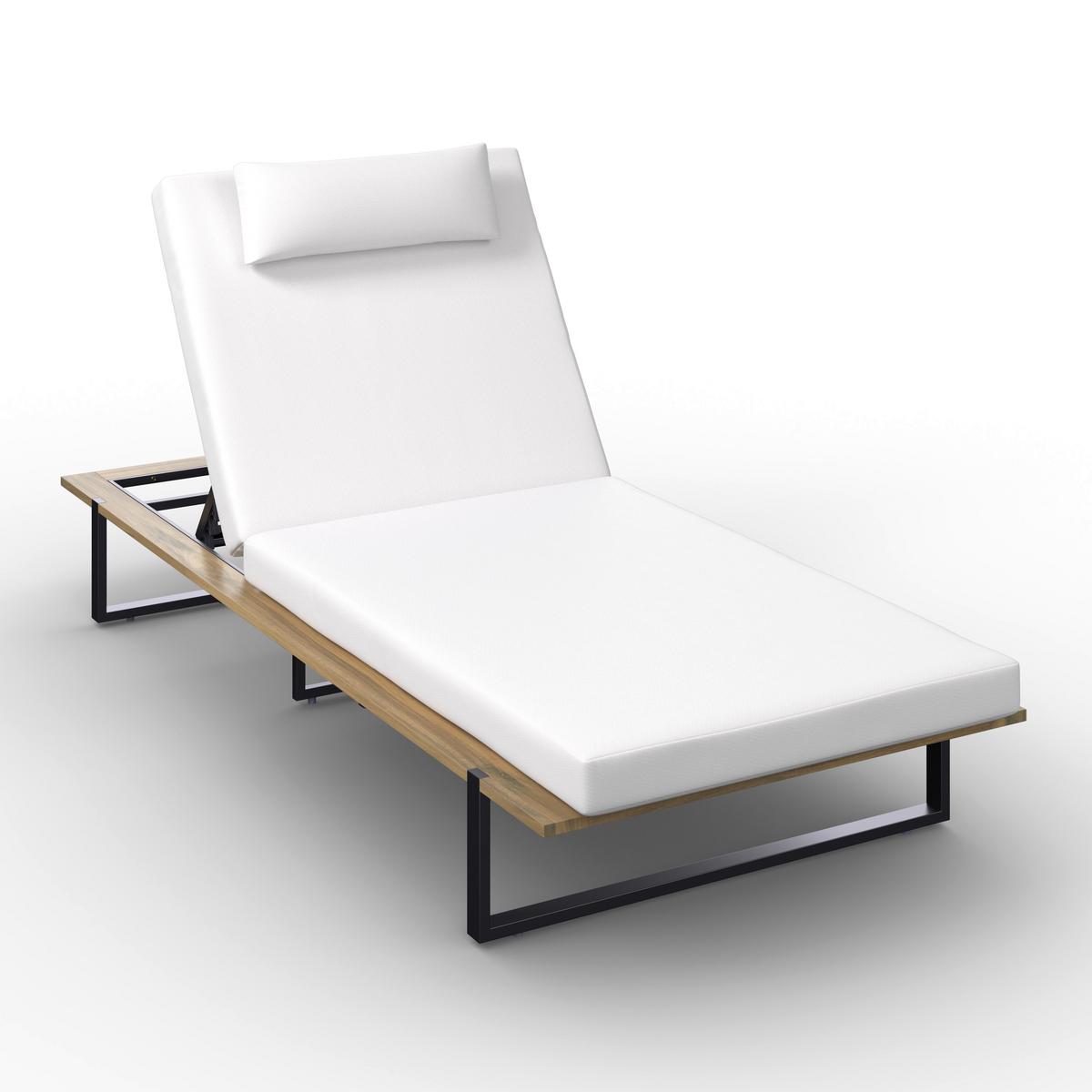 ZAHRADNÍ LEHÁTKO EVA - černá/krémová, Moderní, kov/dřevo (220/90/95cm) - Bessagi Garden